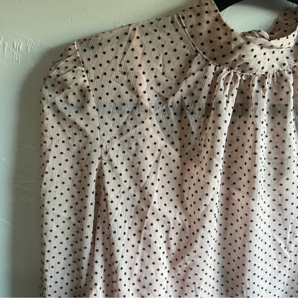NWT MINKPINK Be Someone Top Blush with Black Polka Dots and Tie Back Neck Sz XS - Picture 7 of 13